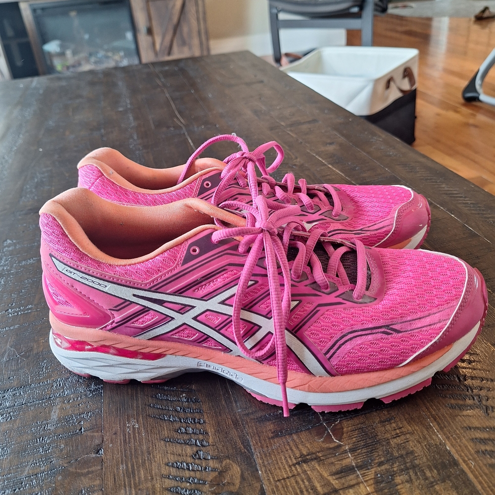 ASICS Women's Vibrant Pink And Orange Fluid Ride Running Shoes